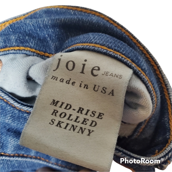 Joie jeans mid rise rolled skinny Hana size 26 medium wash - Picture 6 of 8